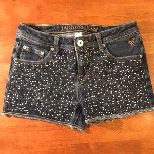 Like New Girls rhinestone Justice jean shorts